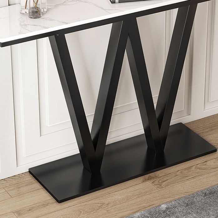 現代のコンソールテーブル大理石の鉄長方形ステイン耐性コンソールソファテーブル