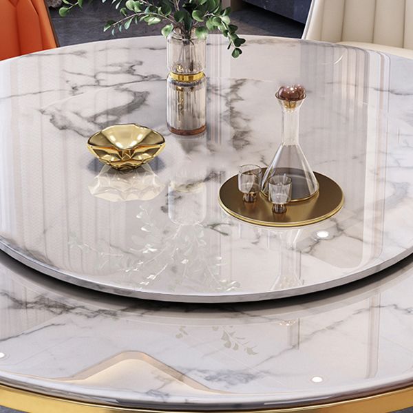 Metal Modern Round Indoor Table Sintered Stone Table for Kitchen and Dining Room Clearhalo ' dining_table' 'Dining Tables & Seating' 'Dining Tables' 'furn' 'furn_dining_table' 'Furniture' 'furniture_dining_table' 'Kitchen & Dining Furniture' 'kitchen&dining_furn' 'kitchen' 'kitchen_dining_table' 1200x1200_b10b5bee-3933-447c-8ef1-708e42bda8b3