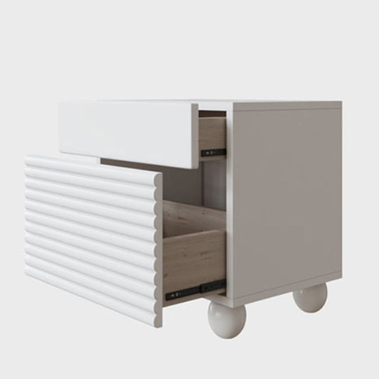 2 Schubladen zeitgenössischer Akzenttisch Nachttisch Holz Antiquitäten Finish Beds Nachttisch