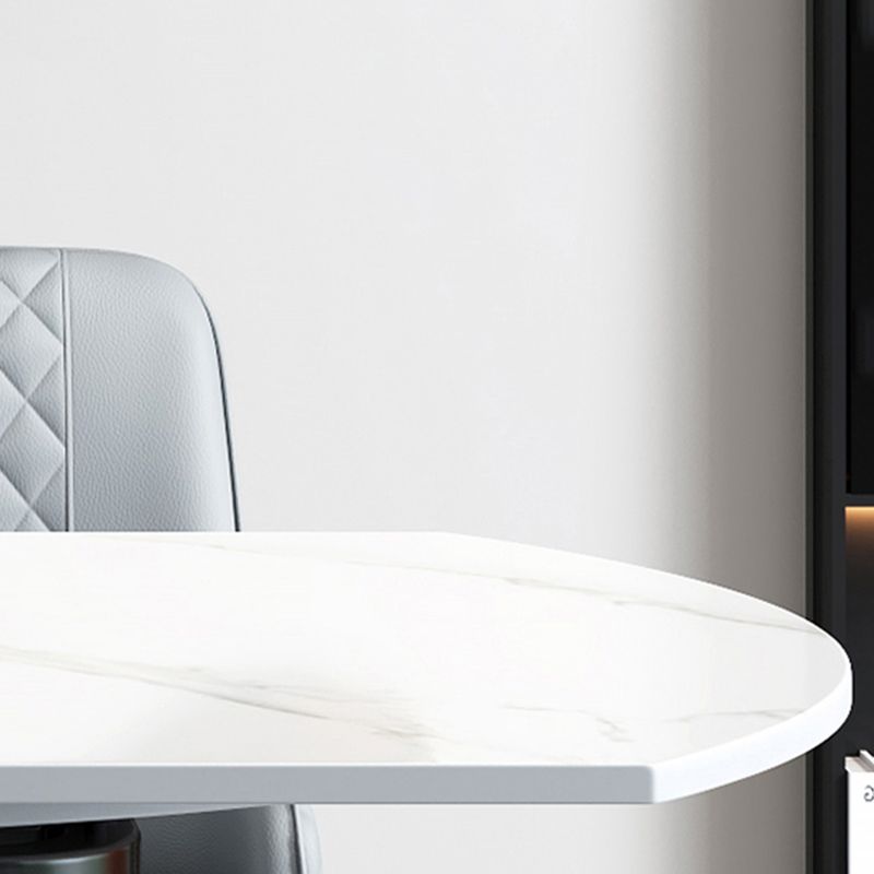 Modern Style Sintered Stone Dining Table Round Drop-Leaf Table with Pedestal Clearhalo ' dining_table' 'Dining Tables & Seating' 'Dining Tables' 'furn' 'furn_dining_table' 'Furniture' 'furniture_dining_table' 'Kitchen & Dining Furniture' 'kitchen&dining_furn' 'kitchen' 'kitchen_dining_table' 1200x1200_b10bdac5-b283-4b08-b7ca-593a98209a51