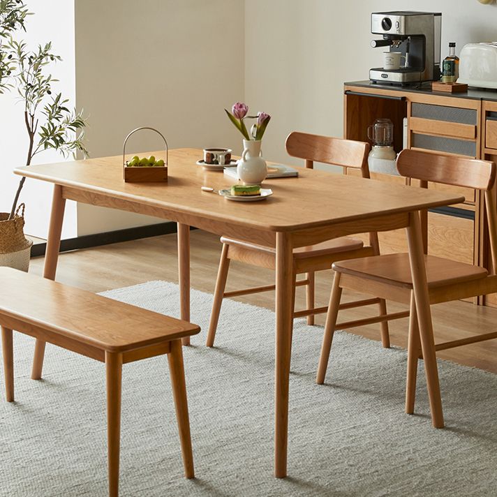 Moderne massief houten rechthoekige ruimtebesparende eettafel met 4 poten