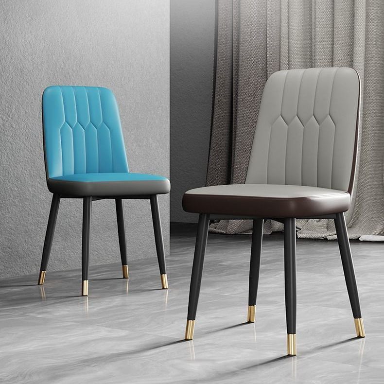 Sedia laterale in pelle moderna per finitura opaca sedia da pranzo solida