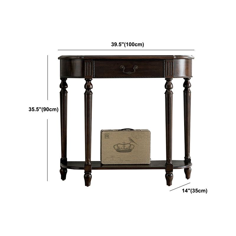 Tavolo di divano console mezzaluna moderna di metà secolo Tavolo di accento per console in legno per Hall