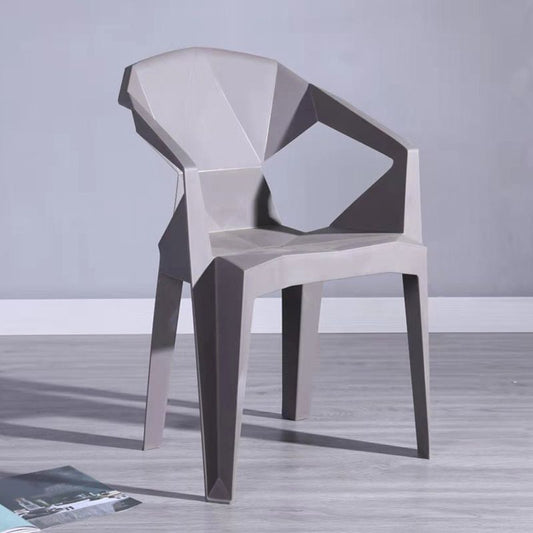Home Contemporary Arm Chair Solid Back Plastic Stackable Dining Room Chair Clearhalo ' kitchen&dining_furn' 'Dining Chairs' 'Dining Tables & Seating' 'dining_chair' 'furn' 'furn_dining_chair' 'Furniture' 'furniture_dining_chair' 'Kitchen & Dining Furniture' 'kitchen' 1200x1200_b10e8677-fcf3-431b-a146-e40919430182