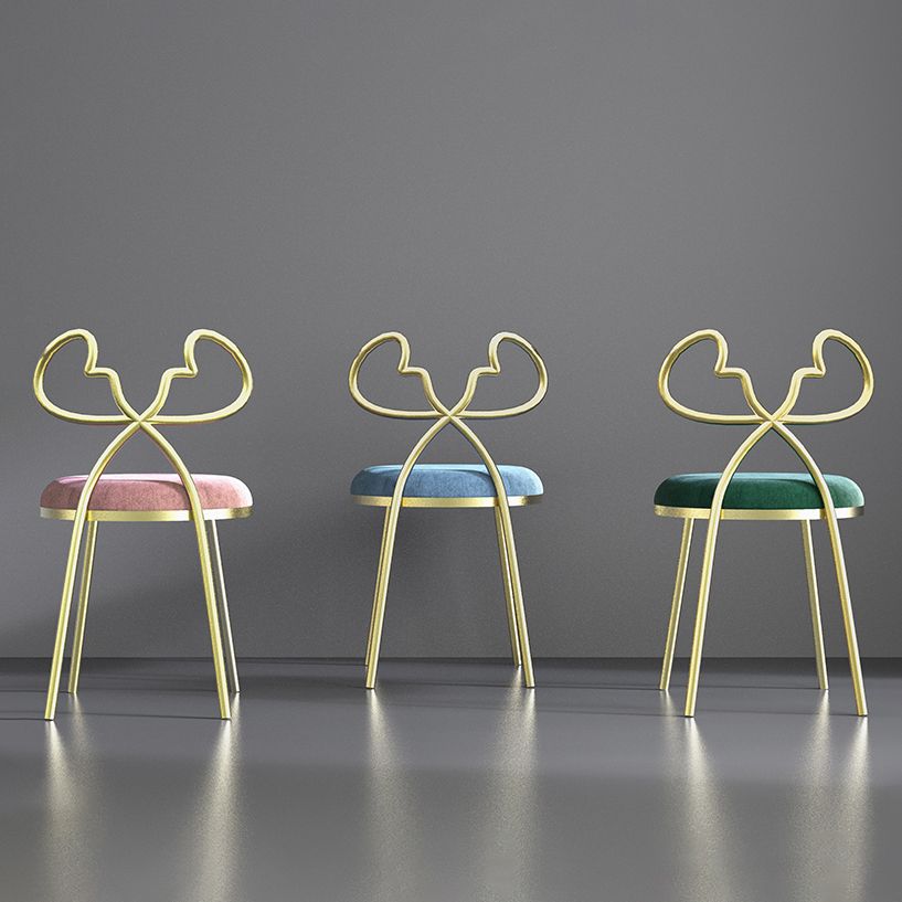 Silla lateral de comedor de tela Sillas de comedor abiertas de diseño nórdico