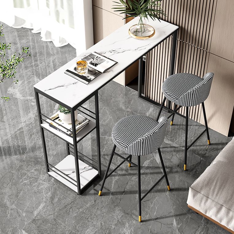 Industrial Stone Bar Dining Table Rectangle Bar Dining Table with Sled Base Clearhalo 'Bar Furniture' 'Bar Tables' 'bar_tables' 'furn' 'furn_bar_tables' 'Furniture' 'Kitchen & Dining Furniture' 1200x1200_b110befb-135c-426f-9257-ae87825f6c12