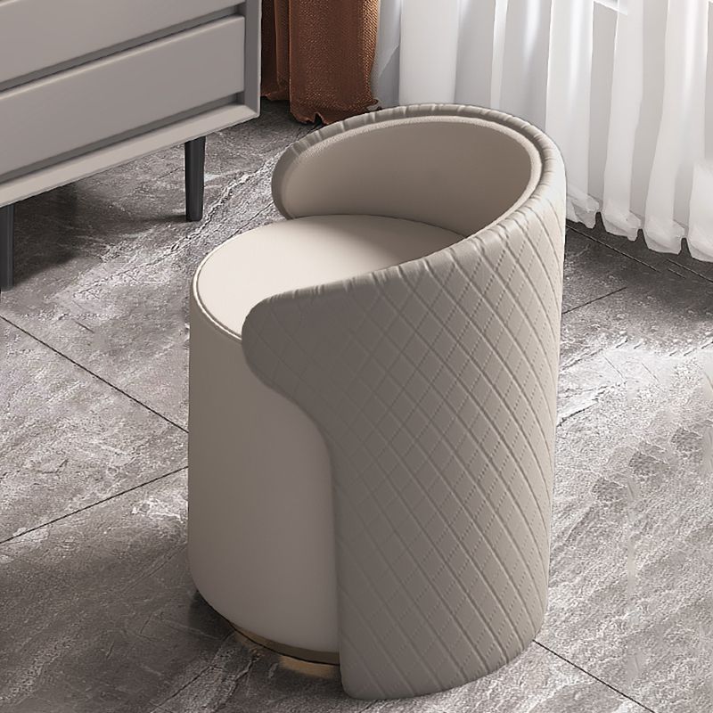 Gray Wood Vanity Desk Modern Simple 2 Drawers Dresser with Stool - 29.5" H Clearhalo 'Bedroom Furniture' 'furn' 'furn_makeup_vanities' 'Furniture' 'Makeup Vanities' 'makeup_vanities' 1200x1200_b110c32c-f8b2-45cf-a595-497d258b2069