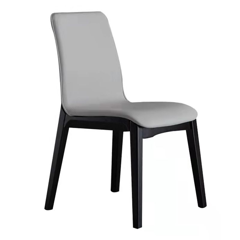 Industrial Rubberwood Solid Back Side Chair Matte Finish Leather Dining Chair with Black Legs Clearhalo ' kitchen&dining_furn' 'Dining Chairs' 'Dining Tables & Seating' 'dining_chair' 'furn' 'furn_dining_chair' 'Furniture' 'furniture_dining_chair' 'Kitchen & Dining Furniture' 'kitchen' 1200x1200_b1113587-c30d-42d2-9a0c-031d09db0008