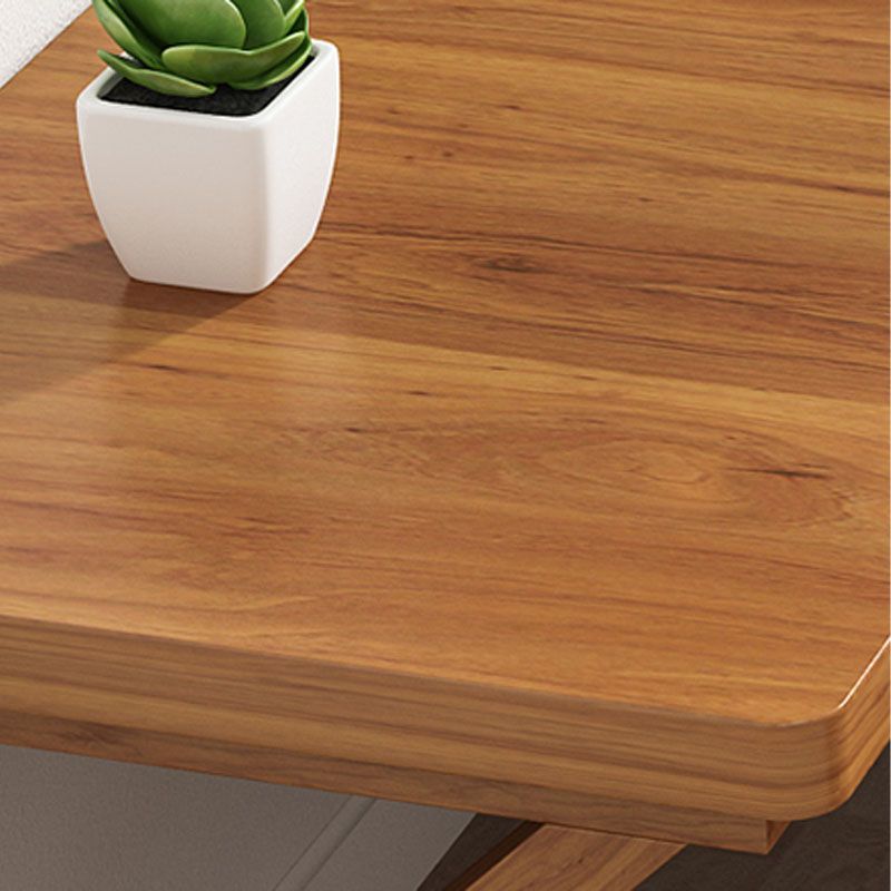 Modern Style L-shape Office Desk Brown Wooden Writing Desk for Home Clearhalo 'furn' 'furn_office_desk' 'Furniture' 'Office Desks' 'Office Furniture' 'office_desk' 1200x1200_b11150a6-ba0f-4e74-a7a7-032825c092fa