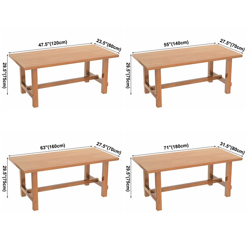 Contemporary Rectangle Shape Standard Dining Table Solid Wood Kitchen Dining Table with Trestle Base Clearhalo ' dining_table' 'Dining Tables & Seating' 'Dining Tables' 'furn' 'furn_dining_table' 'Furniture' 'furniture_dining_table' 'Kitchen & Dining Furniture' 'kitchen&dining_furn' 'kitchen' 'kitchen_dining_table' 1200x1200_b112d607-5e90-4b41-9e53-5e3e0ff18640