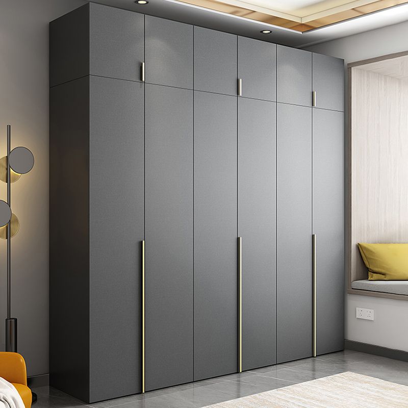 Black Storage Cabinet with Garment Rod Modern Manufactured Wood Cabinet for Bedroom