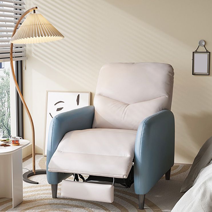 Lumbar Support Recliner Chair Solid Color Standard Recliner with Footrest