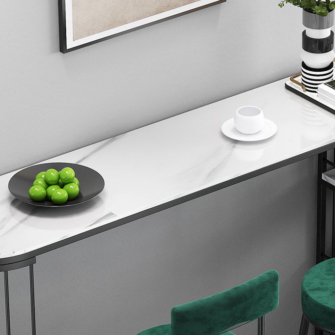 White and Black Glam StyleTable in Faux Marble and Iron Milk Tea Shop Bar Table Clearhalo 'Bar Furniture' 'Bar Tables' 'bar_tables' 'furn' 'furn_bar_tables' 'Furniture' 'furniture_bar_tables' 'Kitchen & Dining Furniture' 1200x1200_b1148480-0f93-471d-9e27-6a8355de9f94