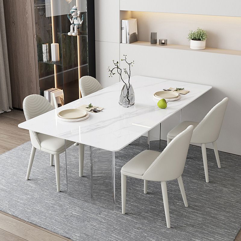 Modern Style Sintered Stone Dining Table Set 1/2/5/6 Pieces Dining Set for Home Use Clearhalo 'Dining Room Sets' 'Dining Tables & Seating' 'dining_room_set' 'furn' 'furn_dining_room_set' 'Furniture' 'Kitchen & Dining Furniture' 1200x1200_b115efb6-4a77-475a-9aba-ba0c1780262d