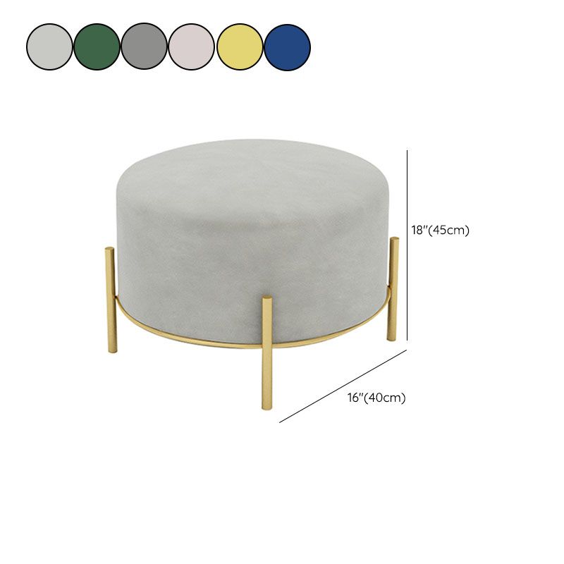 Solid Color Round Ottoman Mildew Resistant Velvet Upholstered Ottoman Clearhalo 'furn' 'furn_ottomans_poufs' 'Furniture' 'Living Room Furniture' 'Ottomans & Poufs' 'ottomans_poufs' 1200x1200_b116ff15-6ff2-49a8-9f0b-063a12d71df8