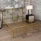 Modern Slat Bed Spindle Metal Open-Frame Bed with Custom Gold Legs