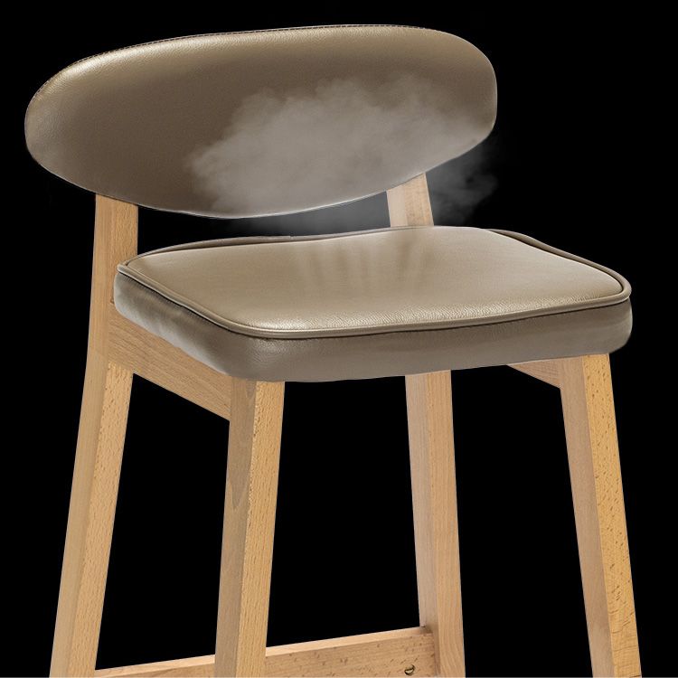 Contemporary Bar-stool Square Counter Bar Stool with Wooden Legs for Kitchen Clearhalo 'Bar Furniture' 'Bar Stools' 'bar_stools' 'furn' 'furn_bar_stools' 'Furniture' 'furniture_bar_stools' 'Kitchen & Dining Furniture' 1200x1200_b11923d7-9855-4507-89eb-957b4f0a0a23