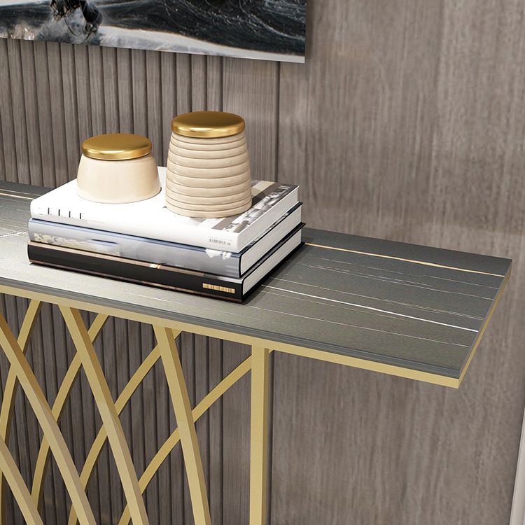 Tabella della console moderna Tavola accento rettangolo di pietra, alto 31,5 pollici