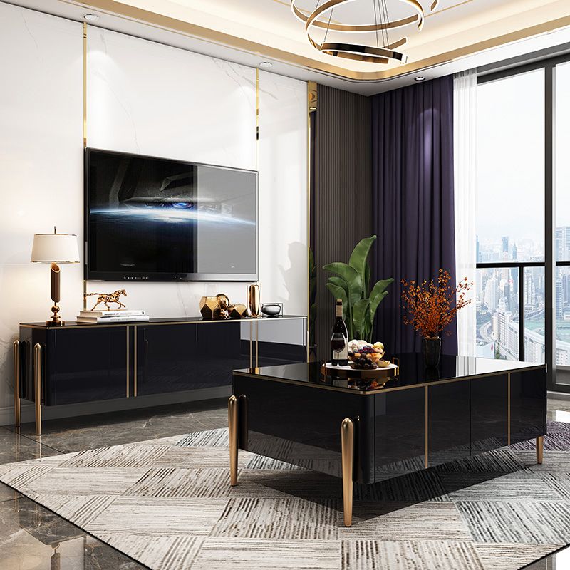 Glass Enclosed Storage TV Stand Luxury Rectangle TV Cabinet with Doors Clearhalo 'furn' 'furn_tv_stands_entertainment_centers' 'Furniture' 'Living Room Furniture' 'TV Stands & Entertainment Centers' 'TV Stands & Media Storage Furniture' 'tv_stands_entertainment_centers' 1200x1200_b11a6a6e-4086-43b0-87da-9ebae97dcca7