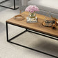 17.7" Tall Wooden Rectangle Top Coffee Table Iron Frame Base Cocktail Table Clearhalo 'Coffee & Accent Tables' 'Coffee Tables' 'coffee_tables' 'furn' 'furn_coffee_tables' 'Furniture' 'Living Room Furniture' 1200x1200_b11eda86-f14f-4a1d-a00c-ee4010538cef