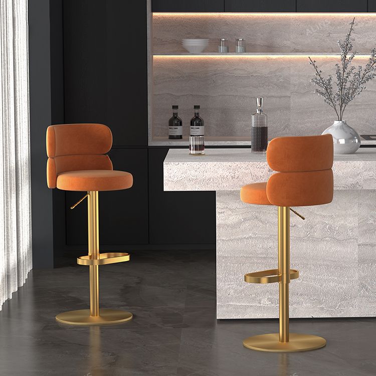 Gambe oro glam bar sgabelli da soggiorno imbottito.