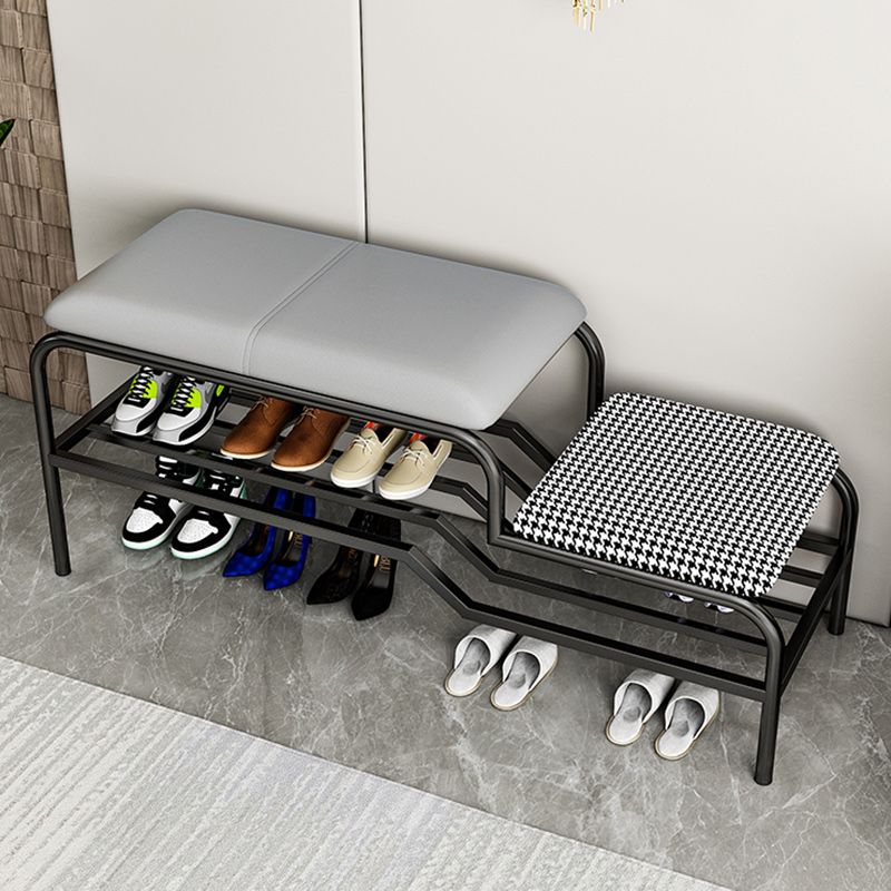 17" H Modern Metal Seating Bench Cushioned Entryway Bench with Legs Clearhalo 'Benches' 'Chairs & Seating' 'furn' 'furn_benches' 'Furniture' 'Living Room Furniture' 1200x1200_b11efe93-f89c-49cc-8715-12627cb3a5dc