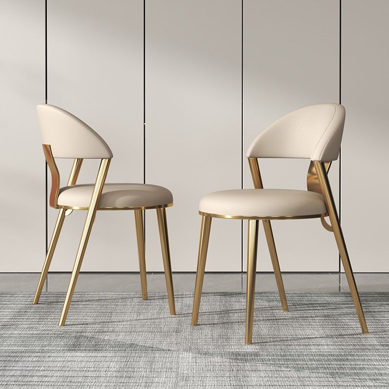 Sedia laterale senza braccio della sala da pranzo sedia da pranzo in pelle finta