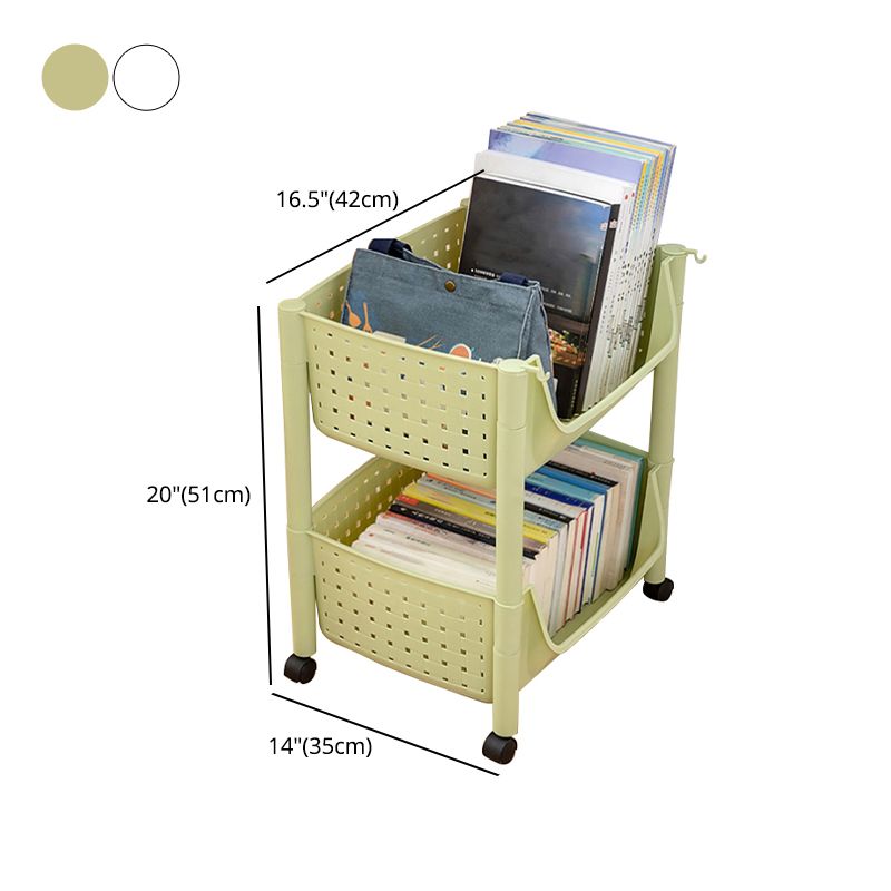 Plastic Standard Bookcase Contemporary Style Open Back Bookshelf with Wheels Clearhalo 'Bookcases' 'furn' 'furn_bookcases' 'Furniture' 'furniture_bookcases' 'Office Furniture' 1200x1200_b11ffdec-ba70-4550-be37-e6484cd4d0af