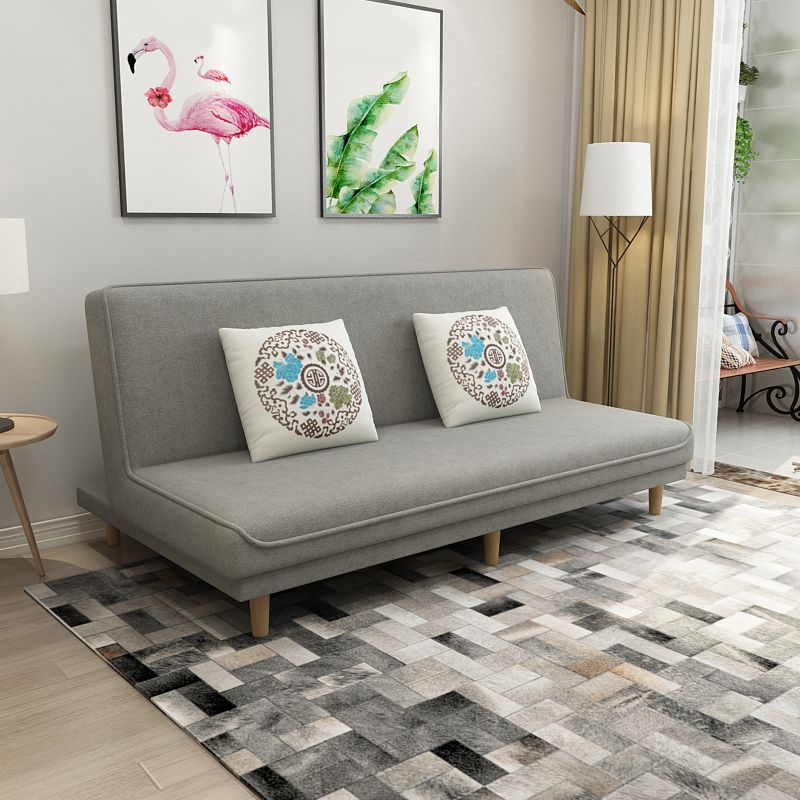 Contemporary Tight Back Armless Convertible Cotton Blend Sofa Bed Clearhalo 'furn' 'furn_sofas' 'Furniture' 'furniture_sofas' 'Living Room Furniture' 'Sofa' 'sofas' 1200x1200_b1207d0e-e64f-4d44-8c8b-e987edea3ab8