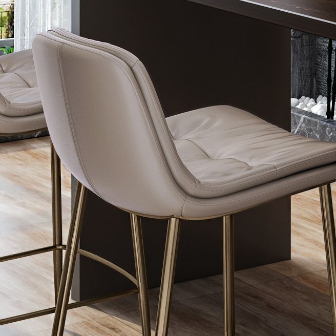 Glam Style Counter Stool Faux Leather Counter-height Stool for Indoor