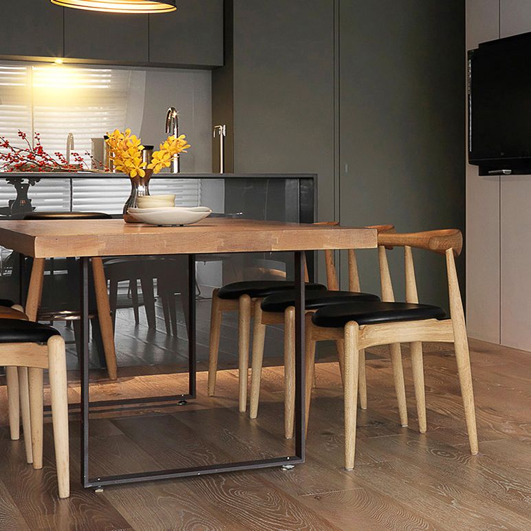 Modern 1/7 Pieces Dining Set Rectangle Pine Wood Dining Table for Dining Room Kitchen Clearhalo 'Dining Room Sets' 'Dining Tables & Seating' 'dining_room_set' 'furn' 'furn_dining_room_set' 'Furniture' 'Kitchen & Dining Furniture' 1200x1200_b12165d9-a580-4058-ae01-14fe0bbc3ecf
