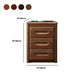 Modern Solid Wood Nightstand 3-Drawer 26 Inch H Walnut Night Table in Brown