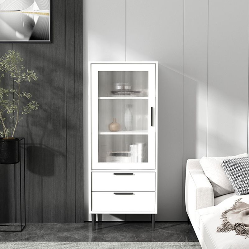 Modern Wooden Accent Cabinet with Glass 1-Door and 2 Drawers Clearhalo 'Cabinets & Chests' 'cabinets_chests' 'furn' 'furn_cabinets_chests' 'Furniture' 'Living Room Furniture' 1200x1200_b123ed1b-d67b-4dfb-8e6c-538da0a9b0c7