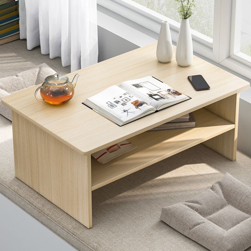 Modern 12.5"Tall Sled Rectangular Wooden Table Top Coffee Table