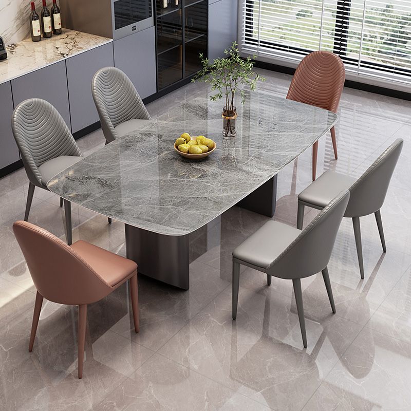 Simplicity Style Dinette Table Rectangle Stone Dining Room Table for Kitchen Clearhalo 'Dining Tables & Seating' 'Dining Tables' 'dining_table' 'furn' 'furn_dining_table' 'Furniture' 'Kitchen & Dining Furniture' 1200x1200_b125ffe2-5813-4299-bae5-13d08b67a4e0