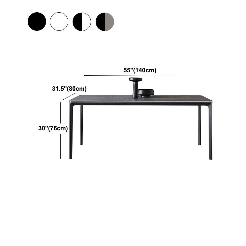Stone Modern Rectangle Dining Table Matte Finish 4 Legs Table for Kitchen Clearhalo ' dining_table' 'Dining Tables & Seating' 'Dining Tables' 'Furniture' 'furniture_dining_table' 'Kitchen & Dining Furniture' 'kitchen&dining_furn' 'kitchen' 'kitchen_dining_table' 1200x1200_b1264da8-87cb-4279-ae9f-41c85182c4f2