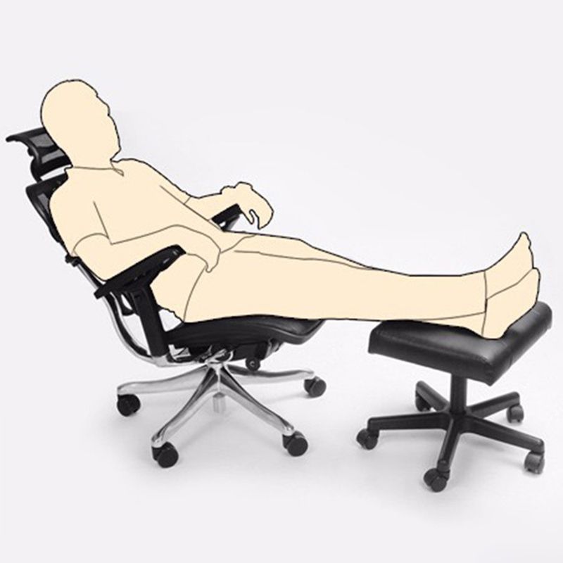 Moderner Schreibtischstuhl Leder -Computerstuhl Armless Office Stuhl in Schwarz