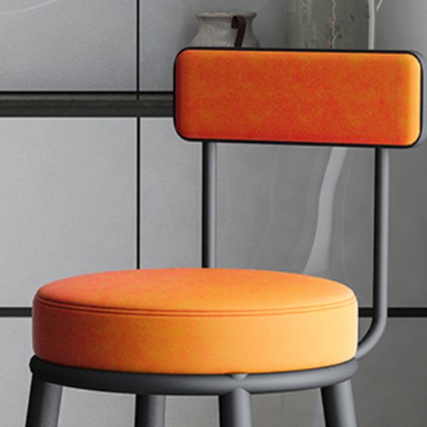 Nordic Armless Backrest Counter Stool Iron Kitchen Bar Stool with Cushion and Pedal Clearhalo 'Bar Furniture' 'Bar Stools' 'bar_stools' 'furn' 'furn_bar_stools' 'Furniture' 'furniture_bar_stools' 'Kitchen & Dining Furniture' 1200x1200_b12756a2-fe69-4b69-94e4-73ab5655be21