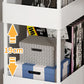 Rectangular Open Bookcase Modern Metal Bookshelf with Casters