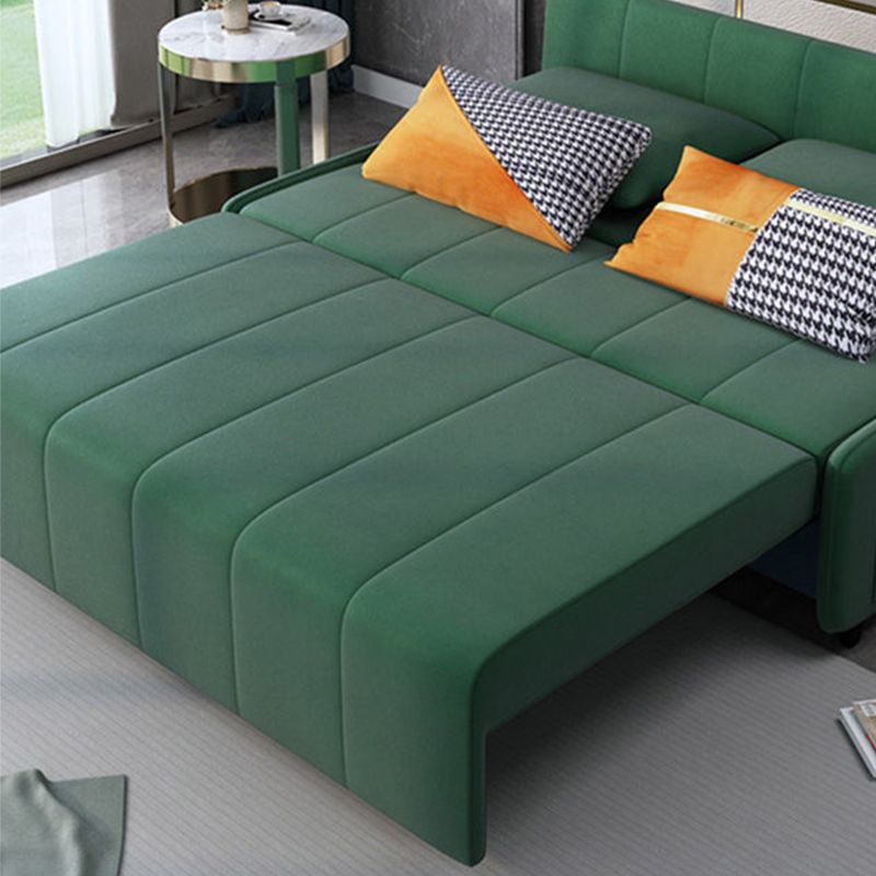 Faux Ledersofa Bett mit Aufbewahrung modernes dunkelgrünes Sofa mit Kissen