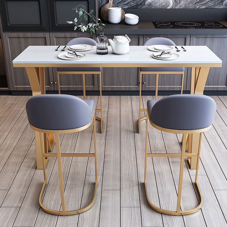 Set di banconi interni rettangolo 1/3/5/7 pezzi set da pranzo in pietra bianca