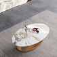 Mesa de cóctel Glam de 27" de ancho Mesa de cóctel de café ovalada de pizarra