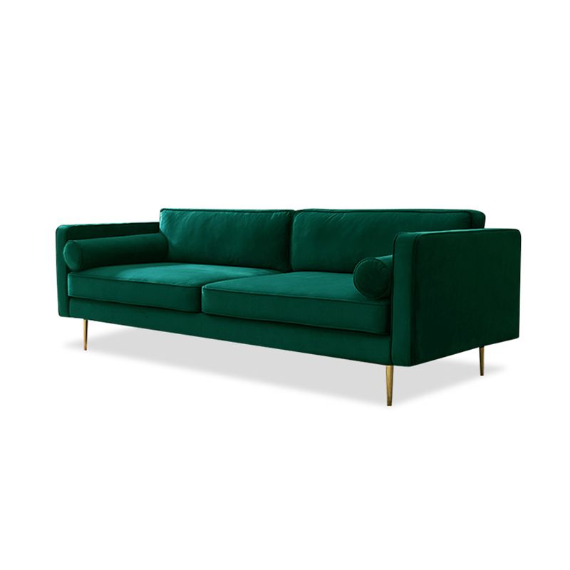 Velvet 2/3-Seat Mid-Century Modern 31.5" Wide Square Arm Sofa Clearhalo 'furn' 'furn_sofas' 'Furniture' 'furniture_sofas' 'kitchen' 'kitchen_sofas' 'Living Room Furniture' 'Sofa' 'sofas' 1200x1200_b130ad41-9905-478d-a86a-e5153fc70a3e