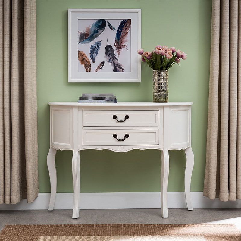 Wooden Console Table Mid Century Modern 14 Inch Wide Accent Table