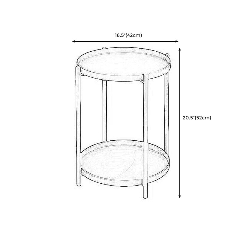 20.4"H Modern Metal Frame Base Solid Color Round Coffee Table End Table