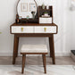 Scandinavian Dressing Table Solid Wood Vanity Makeup Table Set with 3 Drawers