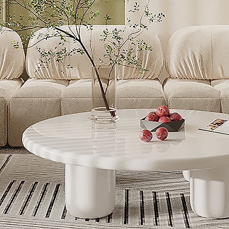 Solid Wood 4 Legs Coffee Table Round Modern Minimalist Coffee Table Clearhalo 'Coffee & Accent Tables' 'Coffee Tables' 'coffee_tables' 'furn' 'furn_coffee_tables' 'Furniture' 'Living Room Furniture' 1200x1200_b1342297-c817-4886-b9f0-9c073df71d21