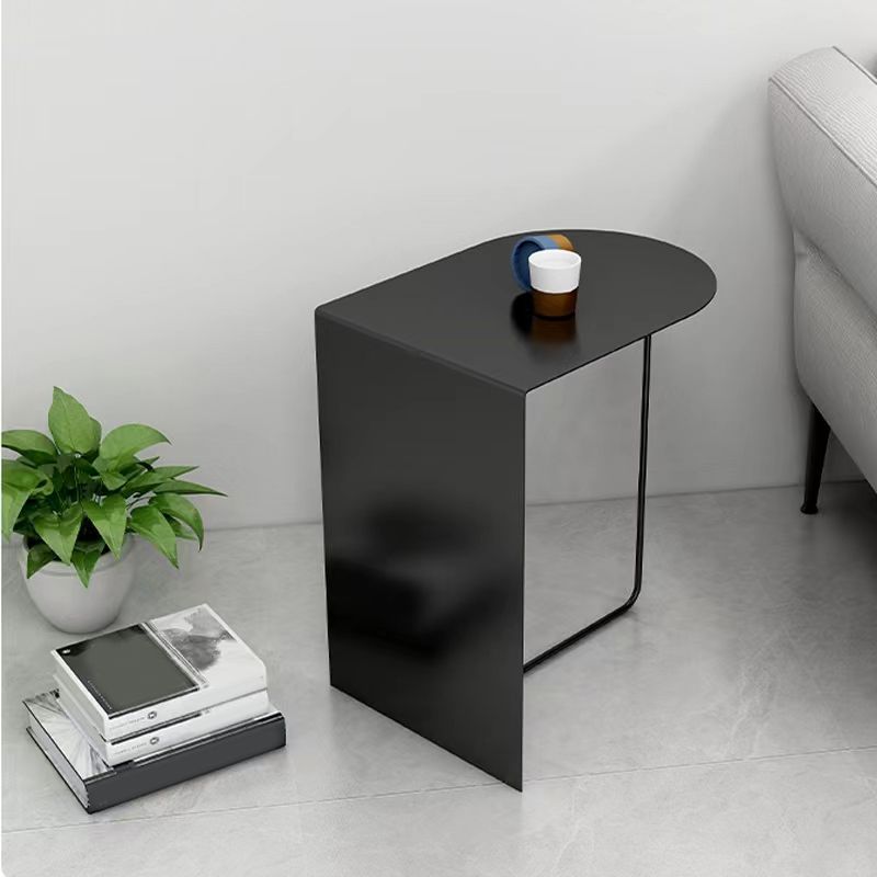 Modern Geometric End Slide Table 19.70" Tall Metal End Table