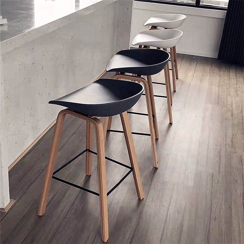 Modern Solid Wood Bar Stool Indoor Bucket Counter Stool with Plastic Seat Clearhalo 'Bar Furniture' 'Bar Stools' 'bar_stools' 'furn' 'furn_bar_stools' 'furniture_bar_stools' 'Kitchen & Dining Furniture' 'kitchen&dining_furn' 'kitchen' 'kitchen_furn' Furniture' 1200x1200_b13574a6-8f38-4331-8510-c0035d602946