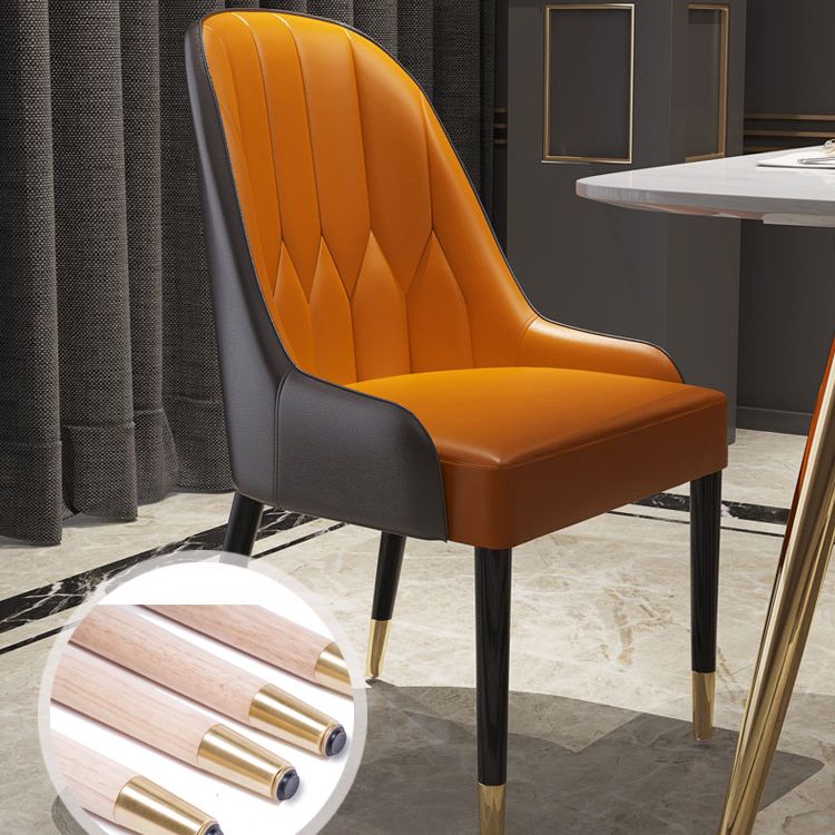 Scandinavian Style Wood Dining Chair Dining Room Armless Parsons Chair (Set of 2) Clearhalo ' kitchen&dining_furn' 'Dining Chairs' 'Dining Tables & Seating' 'dining_chair' 'furn' 'furn_dining_chair' 'Furniture' 'furniture_dining_chair' 'Kitchen & Dining Furniture' 'kitchen' 1200x1200_b135751c-3bc4-4781-a266-3b6c0b264759